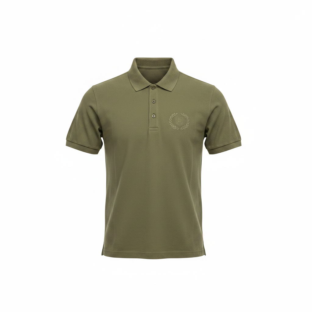 Crest Emblem Polo Shirt Olive Green – Ghost Mannequin