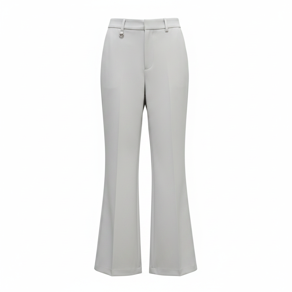 Men's Light Grey Wide-Leg Palazzo Trousers – Ghost Mannequin Front View