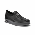 Black Pebbled Leather Slip-On Sneaker - Ghost Mannequin