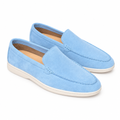 Summer Walk Suede Loafer – Sky Blue, Ghost Mannequin