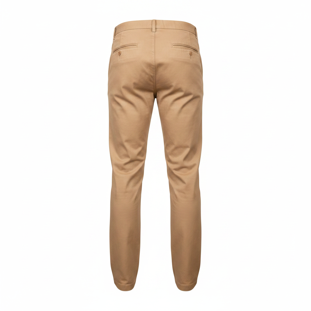 Khaki Slim-Fit Chino Trousers for Teens – Back Ghost Mannequin