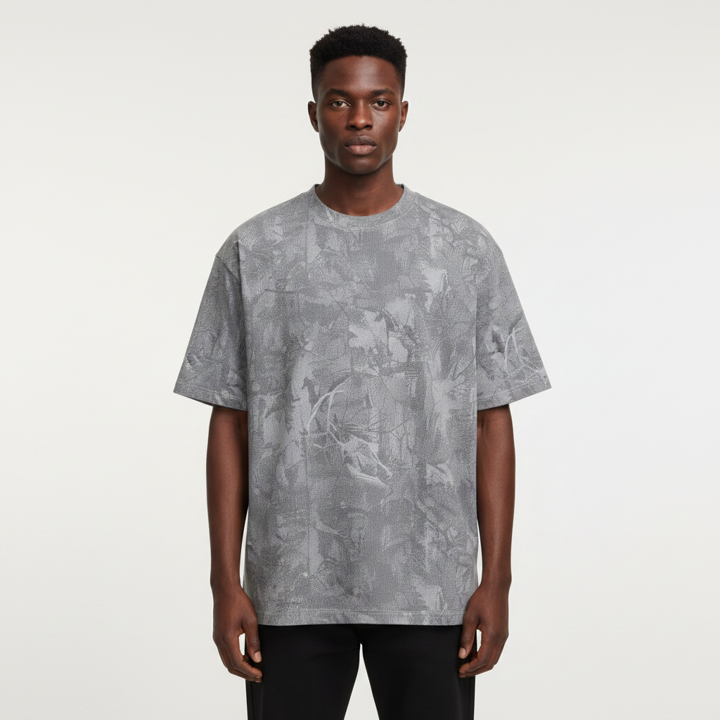 Camo Print Oversized Tee - Front View