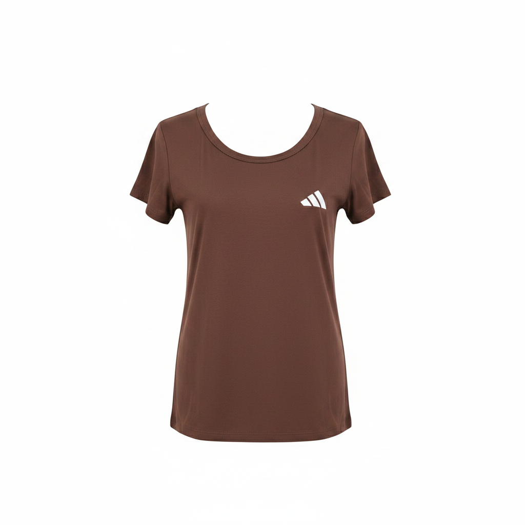 Adidas Chocolate Brown Three-Stripe Scoop Neck Tee – Ghost Mannequin