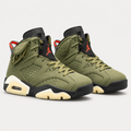 Olive green high-top sneaker pair on a clean background