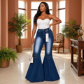 Model shot – Women's High-Rise Bell-Bottom Flare Jean