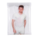 White V-neck undershirt packaging without text or coloured panels