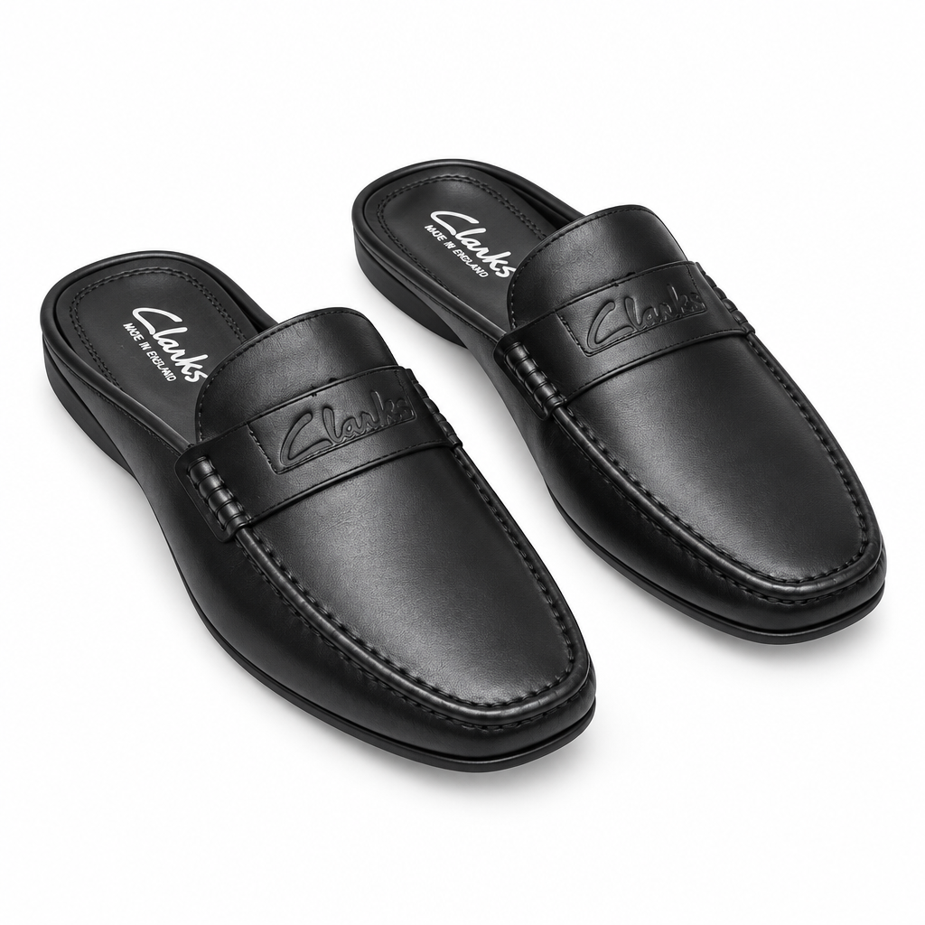 Black Leather Open-Back Mule Loafer – Ghost Mannequin