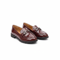 Layinka Store Wine Burgundy Patent Chain-Horsebit Loafers – Catalog Shot