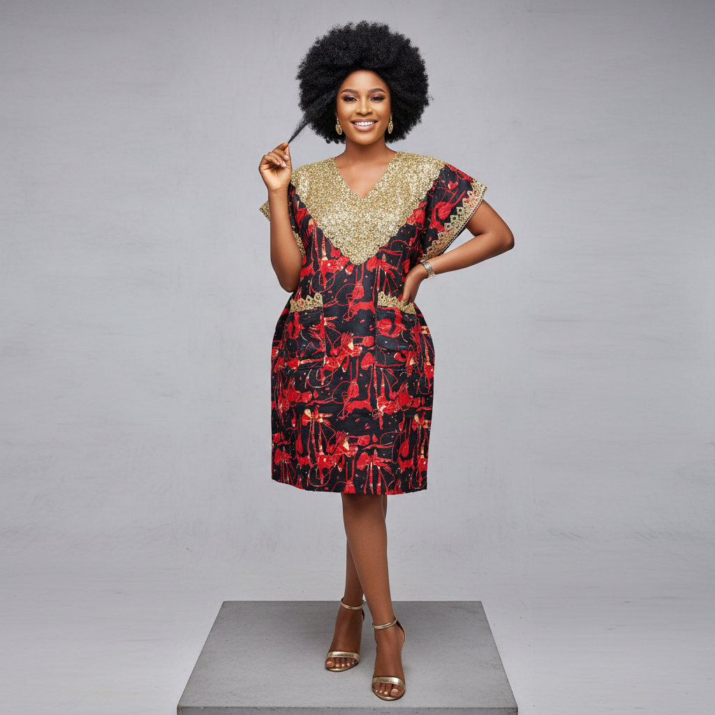 Short Bubu Gown – Model Shot
