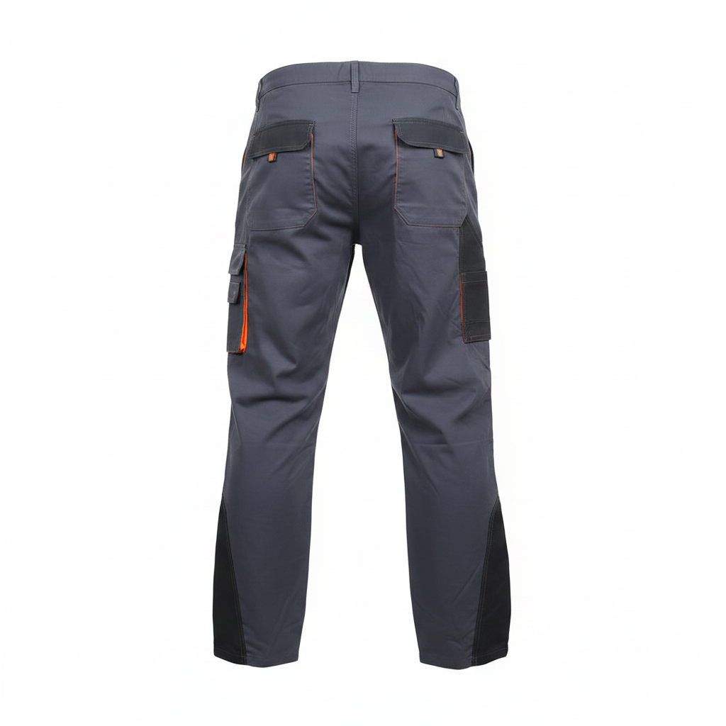Grey Cargo Trousers – Ghost Mannequin Back