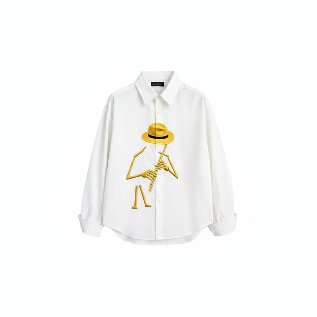 Men's Long Sleeve Shirt - Ghost Mannequin Front View