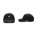 Black maple leaf embroidered dad cap – ghost mannequin front and side view