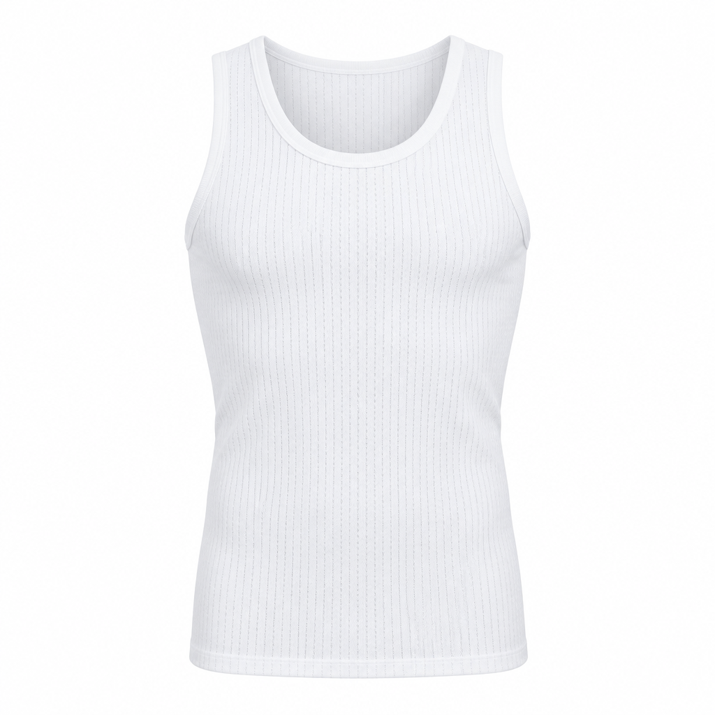 Classic White Sleeveless Vest Singlet – Ghost Mannequin