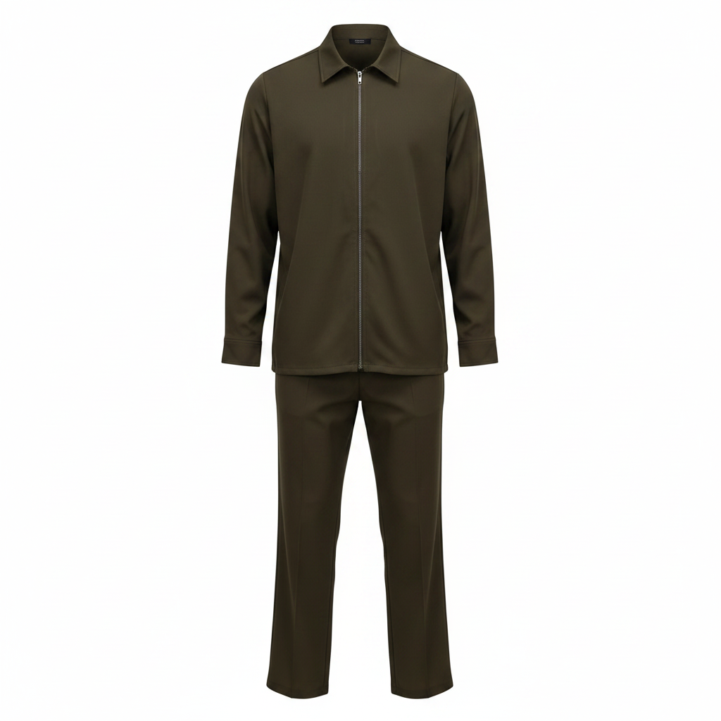 Men's Long-Sleeve Zip Co-ord Set – Ghost Mannequin Olive