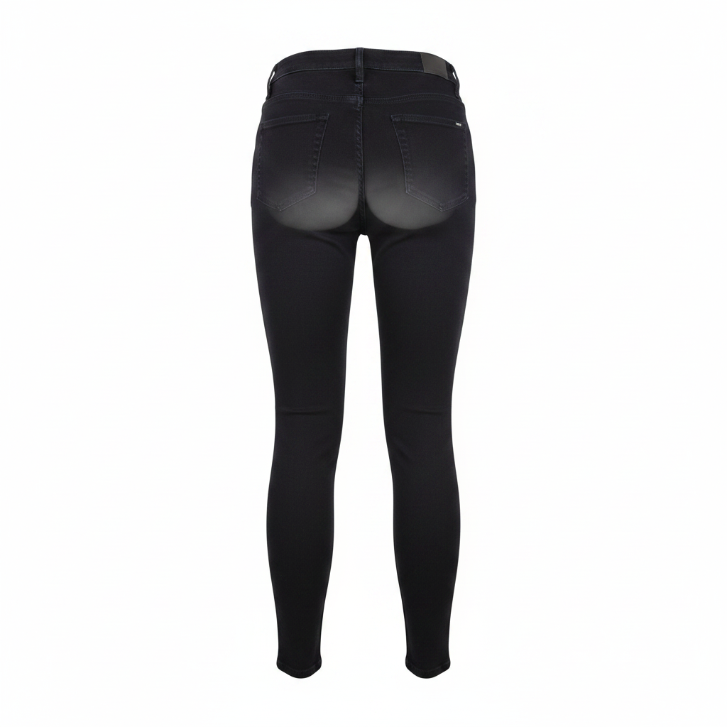 Dark Navy High-Waist Skinny Stretch Jeans Plus Size – Back Ghost Mannequin