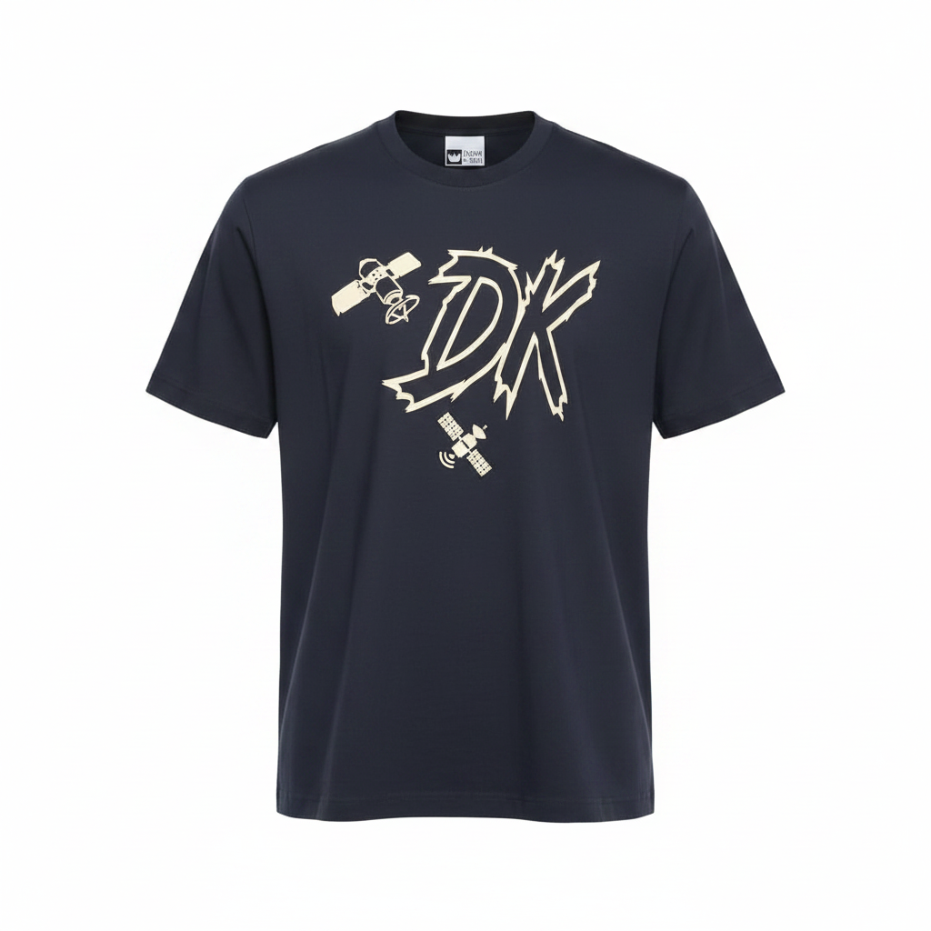 Navy Eagle Graphic Short-Sleeved Shirt - Ghost Mannequin Front