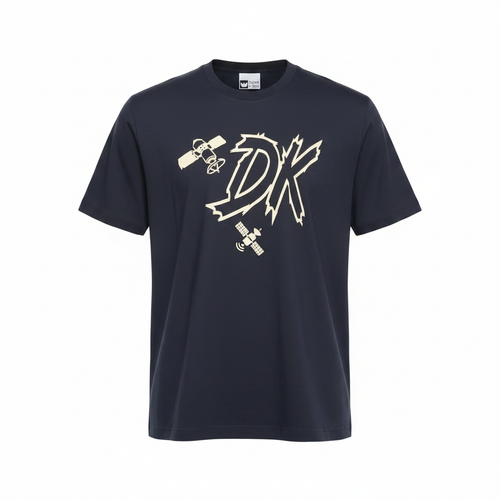 Navy Eagle Graphic Short-Sleeved Shirt - Ghost Mannequin Front