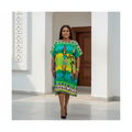 African Print Tribal Dashiki Dress - Front Model View