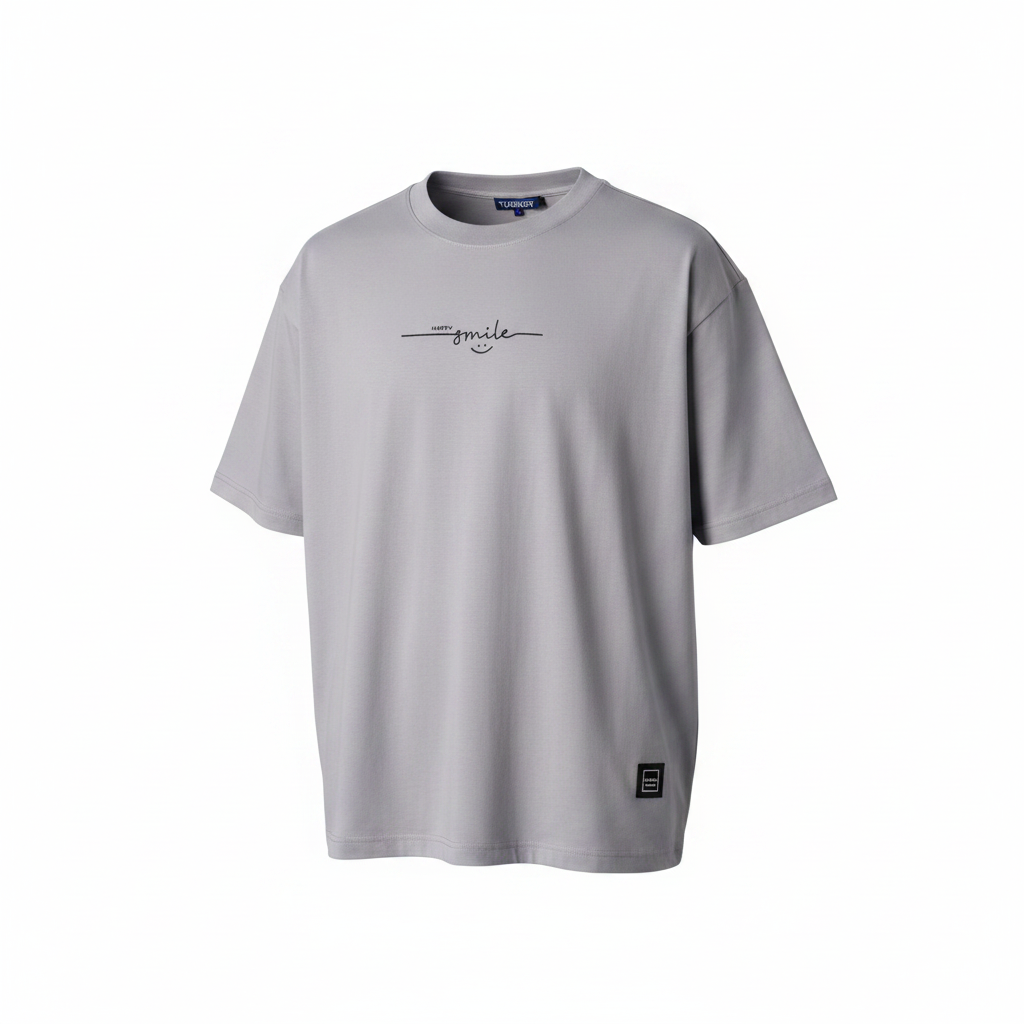 Ghost mannequin – John Store Happy Smile Grey Oversized Crew-Neck Tee