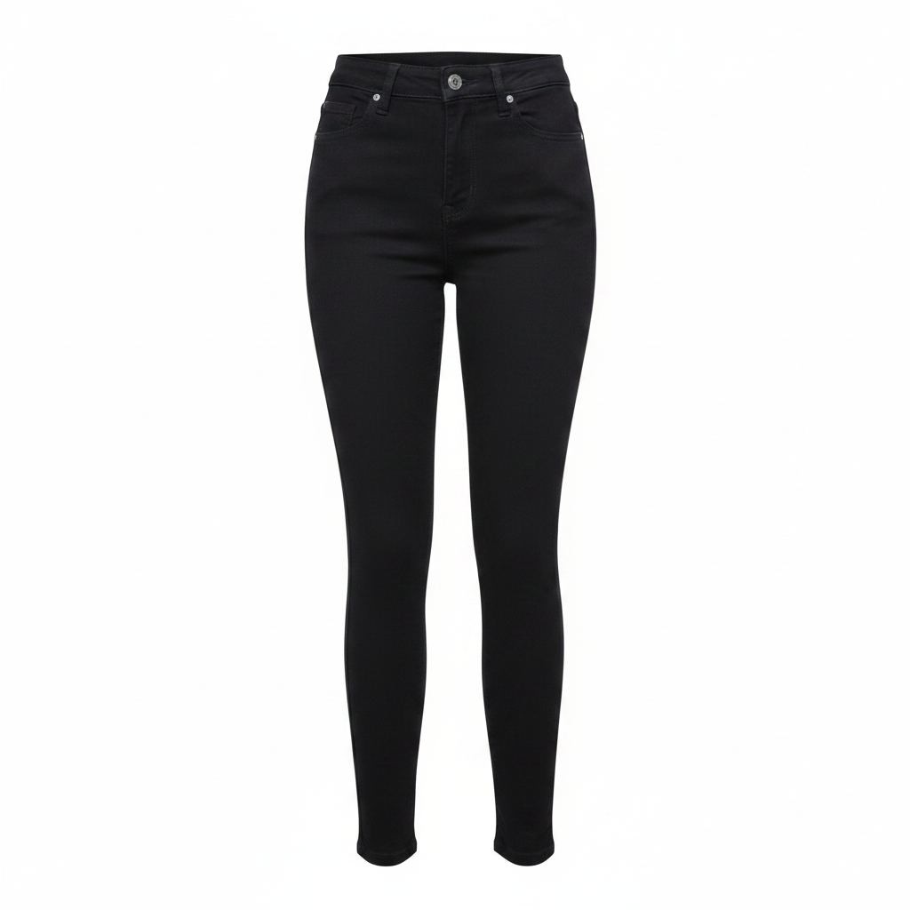Dark Navy High-Waist Skinny Stretch Jeans Plus Size – Front Ghost Mannequin