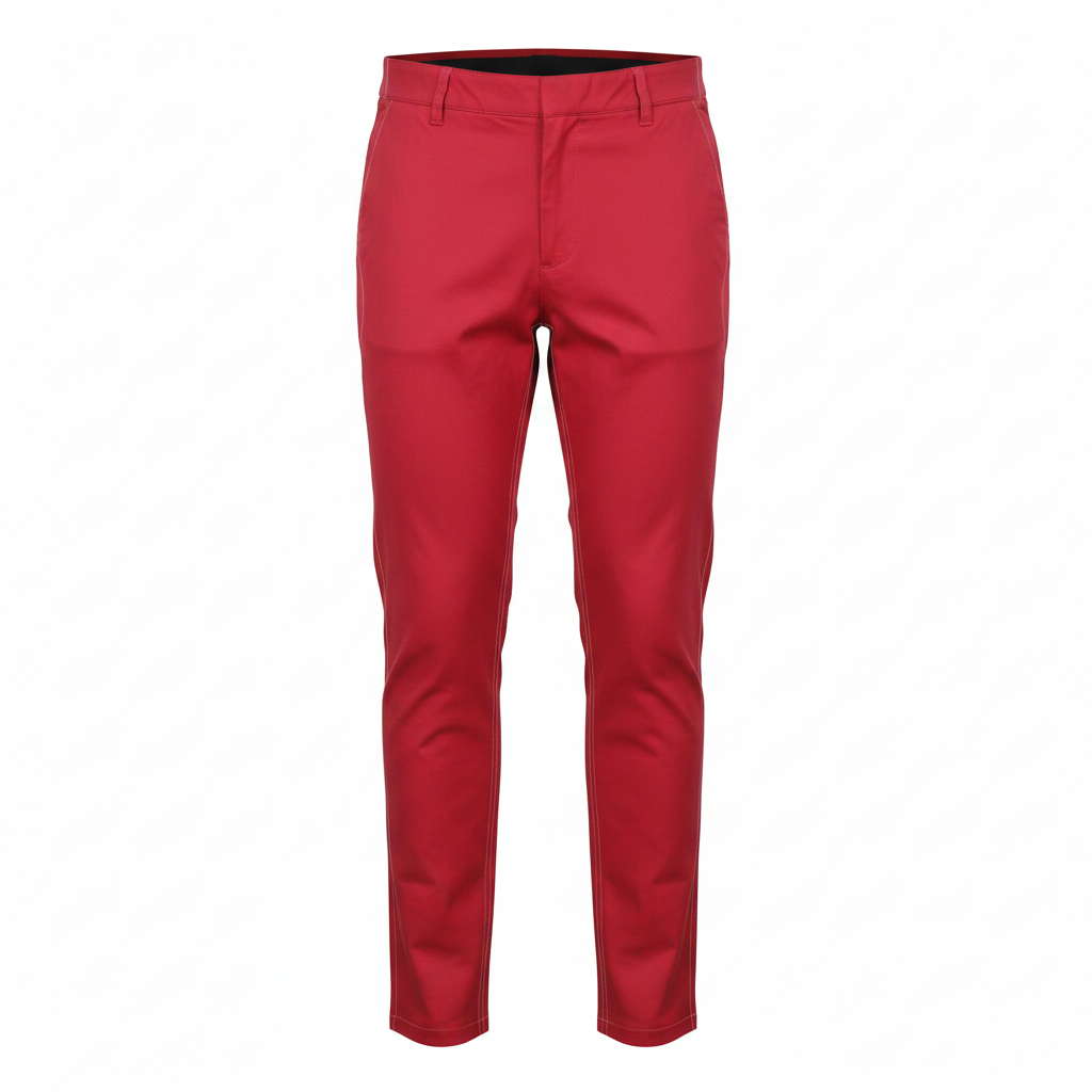 Red Slim-Fit Trousers - Ghost Mannequin