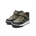 Kids' olive green and black velcro chunky sneakers ghost mannequin pair view