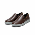 Dark Brown Gold Eyelet Slip-On Loafer - Ghost Mannequin