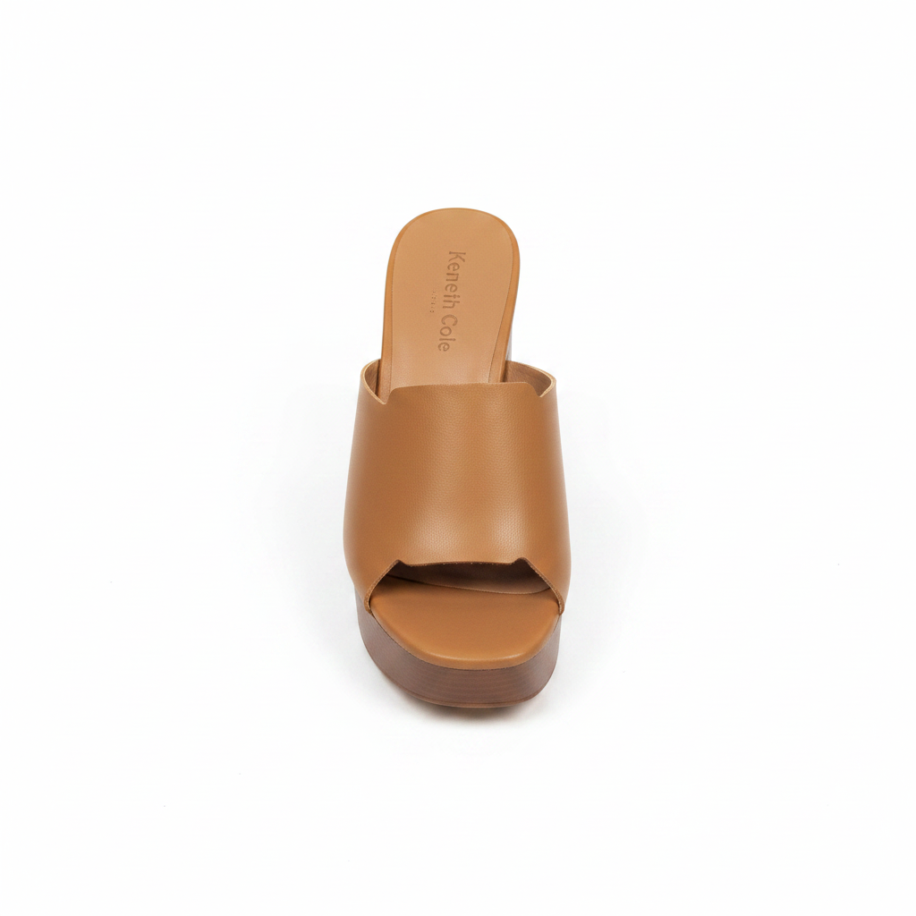 Kenneth Cole WD2699 Block Heel Platform Mule - Tan - Ghost Mannequin