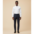 Chukmore Navy Micro-Check Slim Formal Trousers - Model Shot