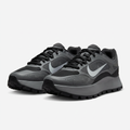 Pair of charcoal mesh-panel chunky-sole sneakers on white background