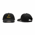 Black Pisces zodiac baseball cap with gold embroidery ghost mannequin front and rear-side view