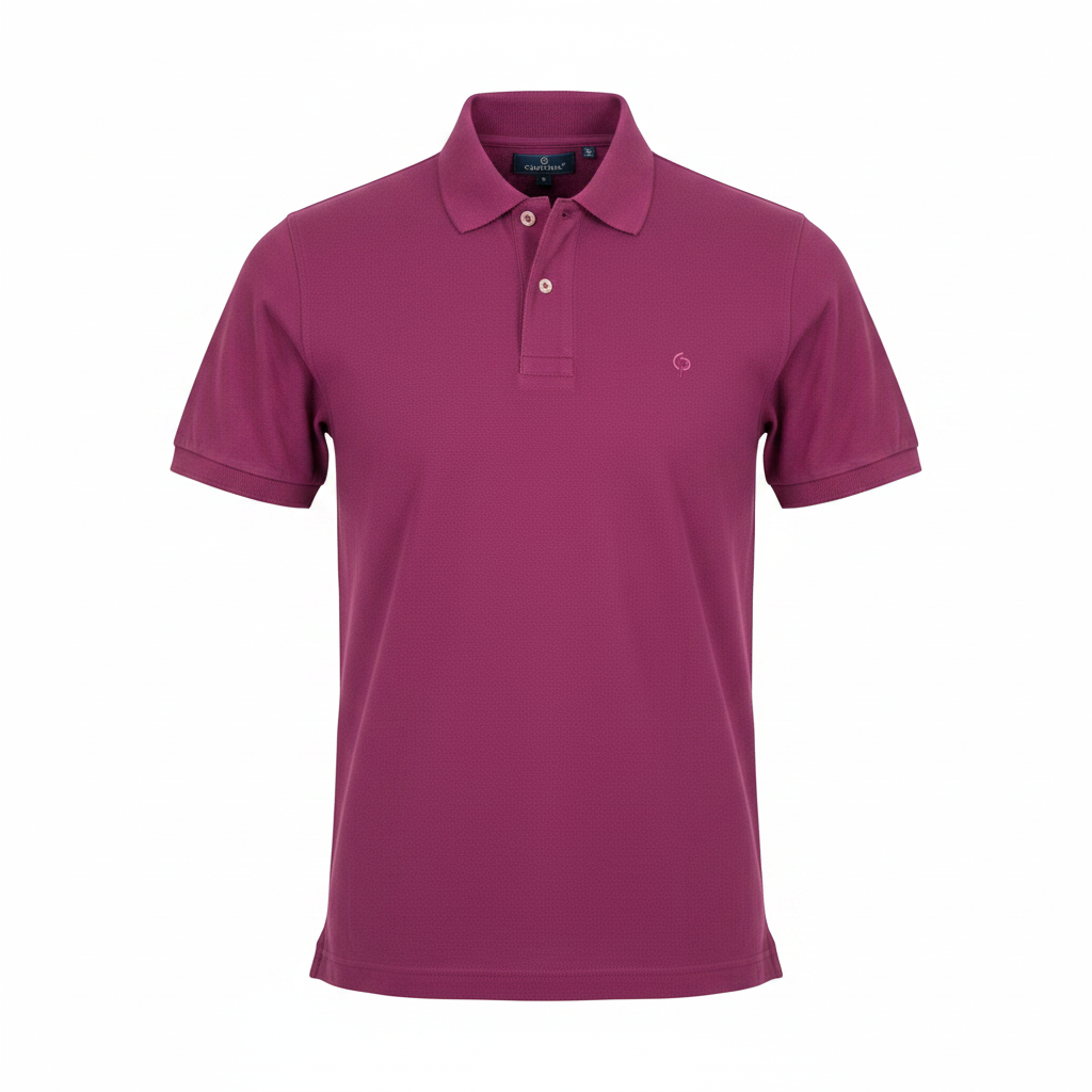 Magenta Polo Shirt – Ghost Mannequin Front