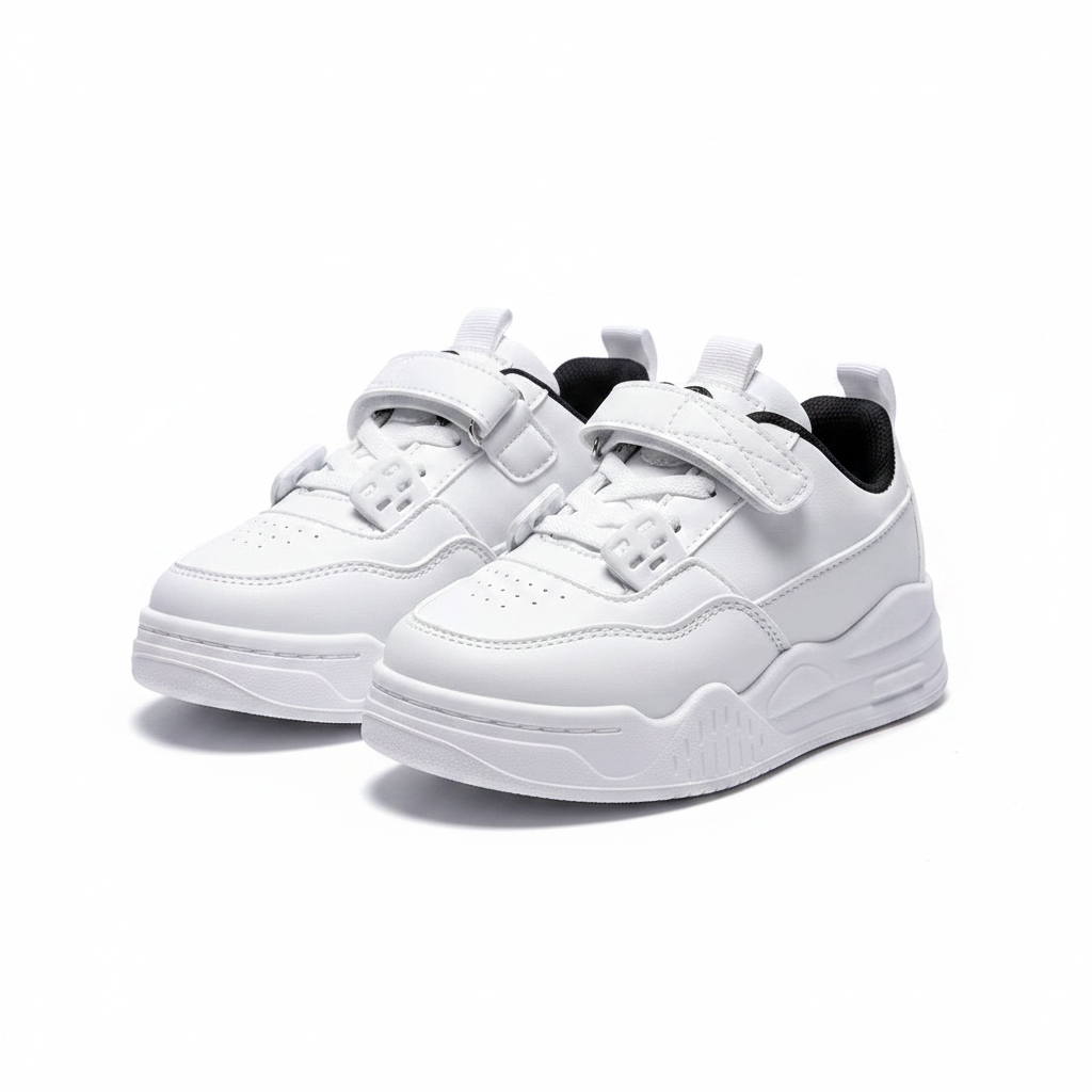 Kids BOA Dial Velcro Chunky Sneaker – White Ghost Mannequin