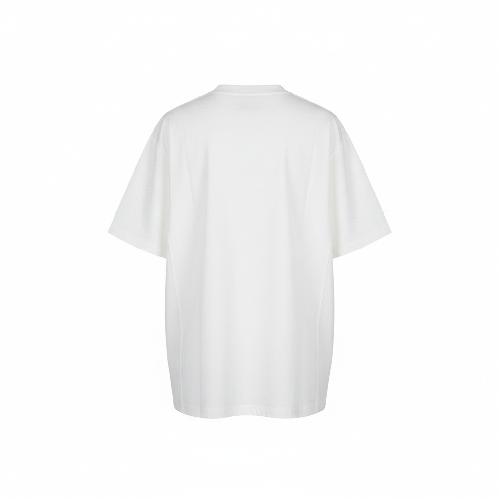 White Very Well Graffiti Oversized Tee - Ghost Mannequin Back