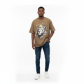 Josh Collections Crowned Lion King Graphic Tee Khaki – Model Shot