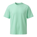 Plain mint-green crew-neck T-shirt on an invisible mannequin