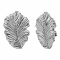 Silver leaf metallic clutch purse ghost mannequin front and angle view