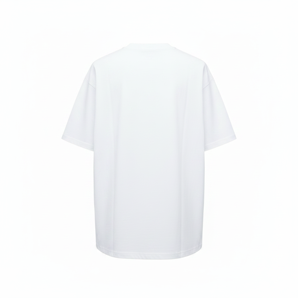 White Feno Oval Logo Oversized Tee - Ghost Mannequin Back