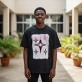4-Star Spray Graphic Tee Black - Front Model View