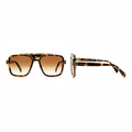 Ghost mannequin view — Oversized Square Sunglasses Tortoiseshell Black Gold, front and side view