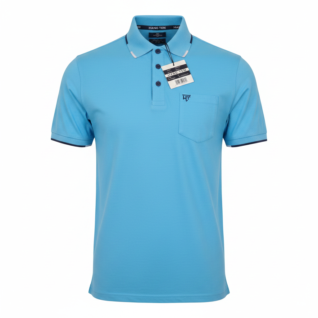 Hang Ten Azure Polo Shirt - Ghost Mannequin