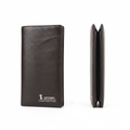 Ghost mannequin style leather wallet catalog shot, front and side view