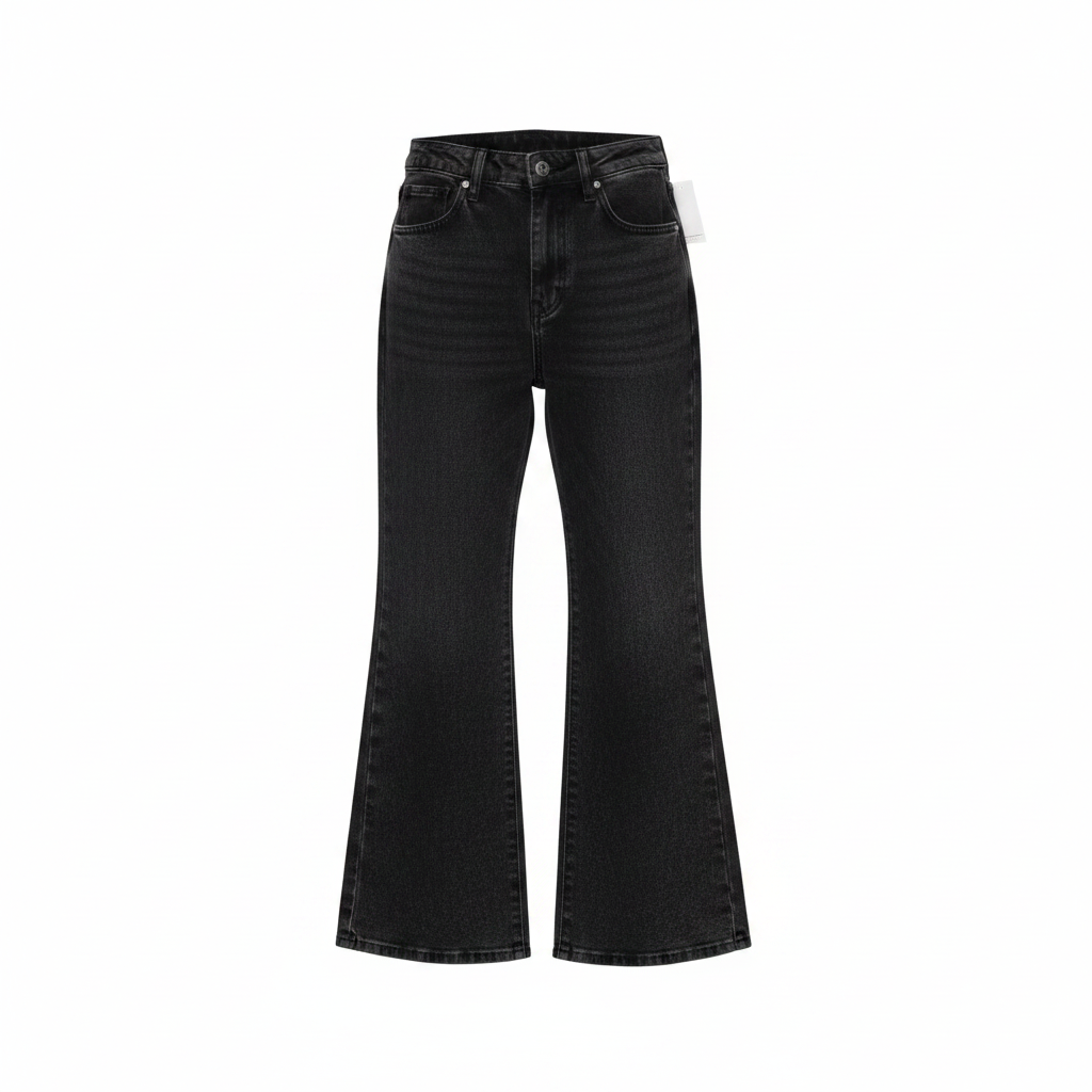 Ghost mannequin — Women's Dark Acid-Wash Flare Denim Jeans