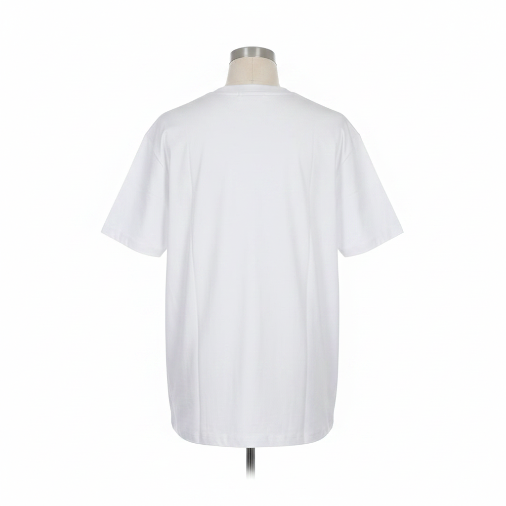 White OH YES Bold Spray Paint Text Short-Sleeved Shirt - Ghost Mannequin Back