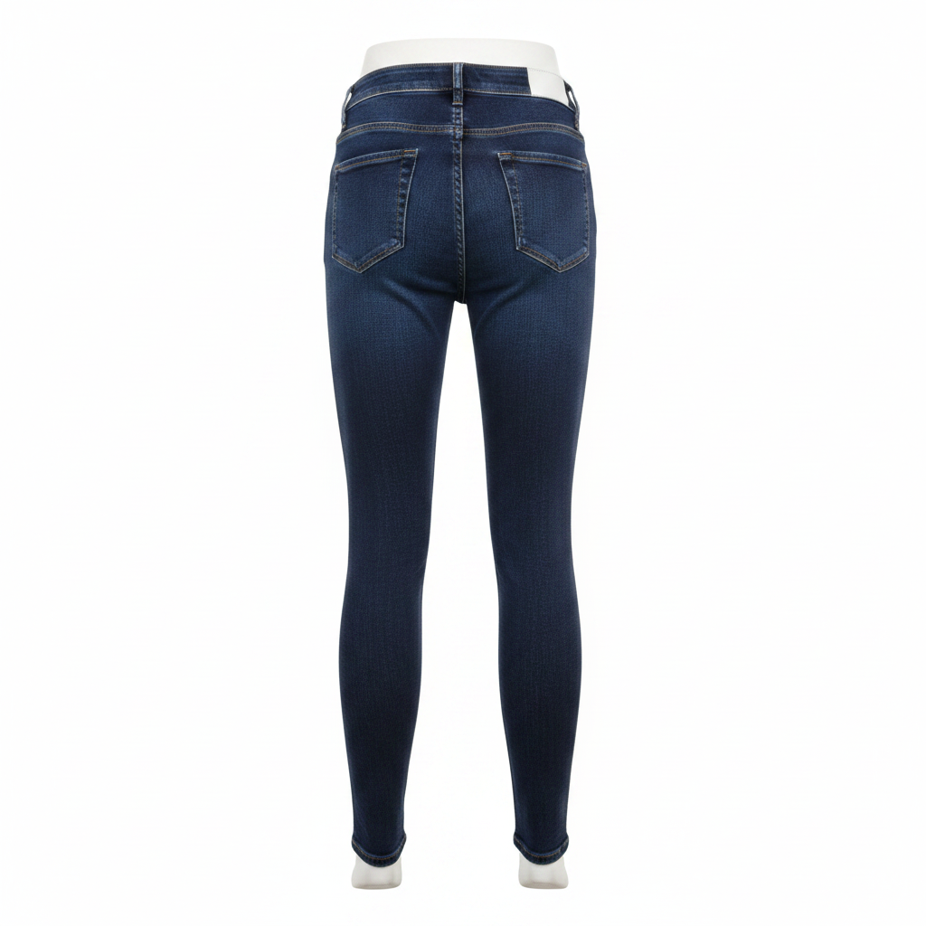 Navy Blue Skinny Jeans – Back Ghost Mannequin