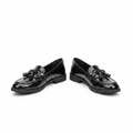 Layinka Store Black Croc Patent Tassel-Bow Loafers – Catalog Shot