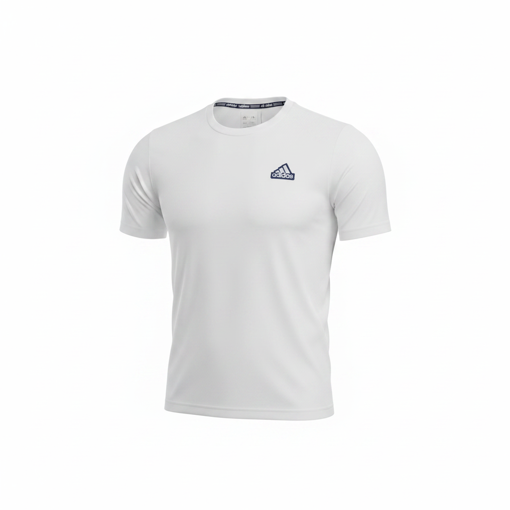 Men's White Sports Crew-Neck Performance T-Shirt – Ghost Mannequin View