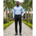 Men's Slim Dress Trousers – Model Shot Black