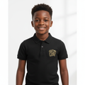 Nigerian child model wearing Kids Black Polo Shirt
