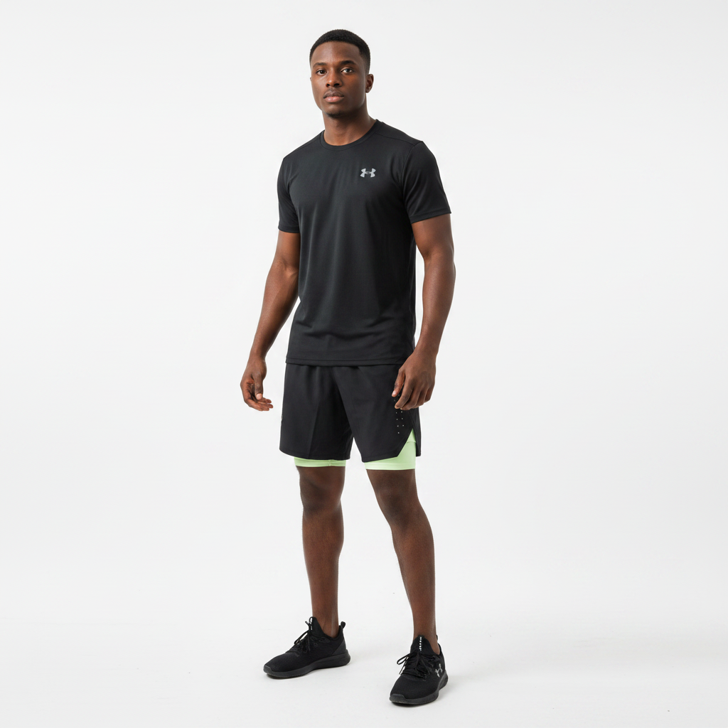 Under Armour Black 2-in-1 Training Shorts – Model Shot